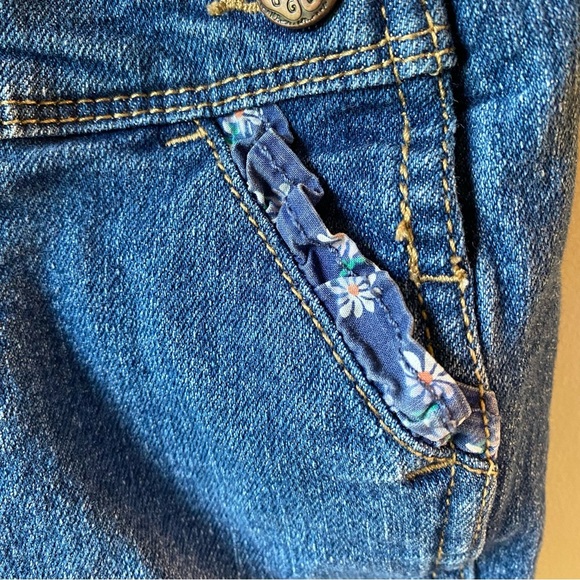 OshKosh B'gosh Girls Floral Denim Overalls Size 12 Months - Picture 5 of 11